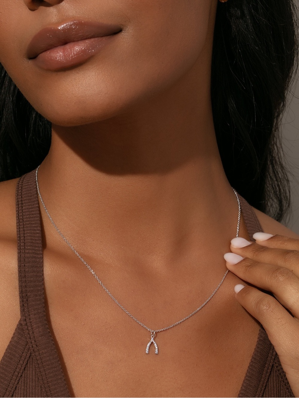 Uncommon James Pave Wishbone Necklace